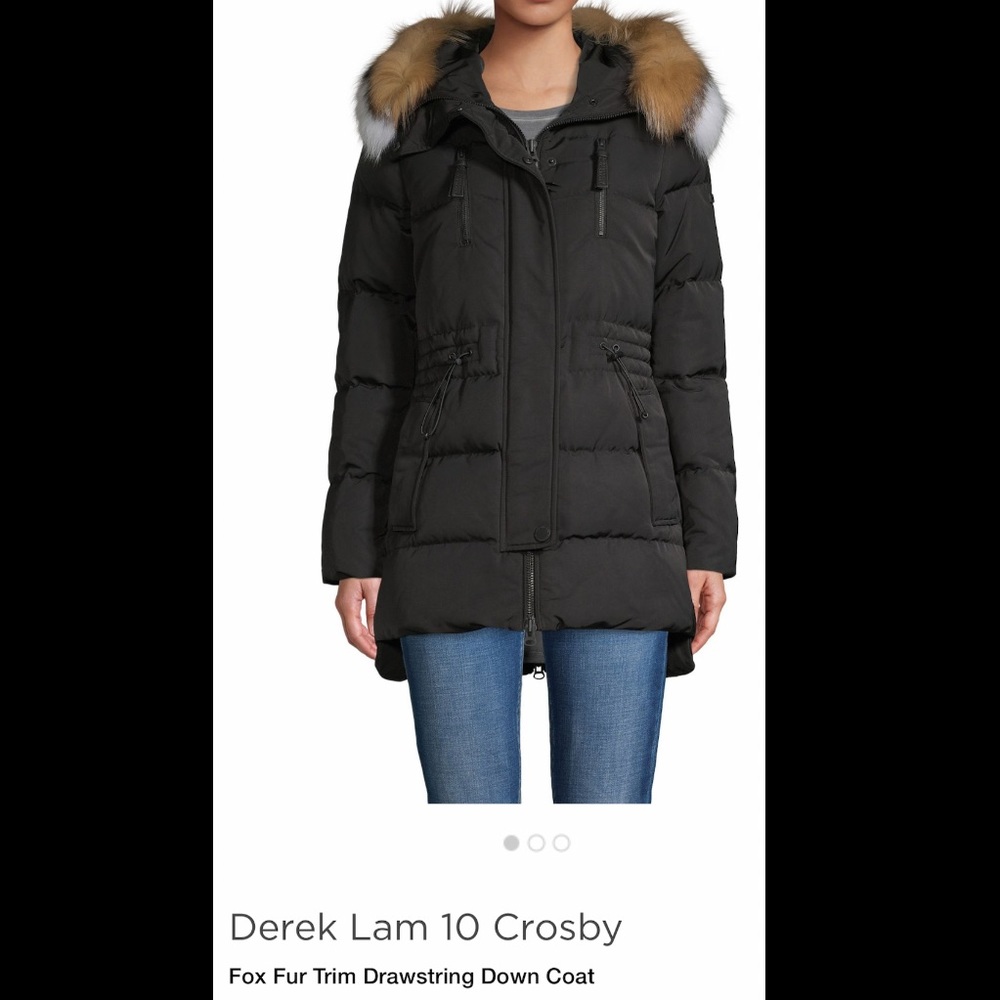 🦊 DEREK LAM 10 Crosby REAL FOX FUR Down Jacket🦊